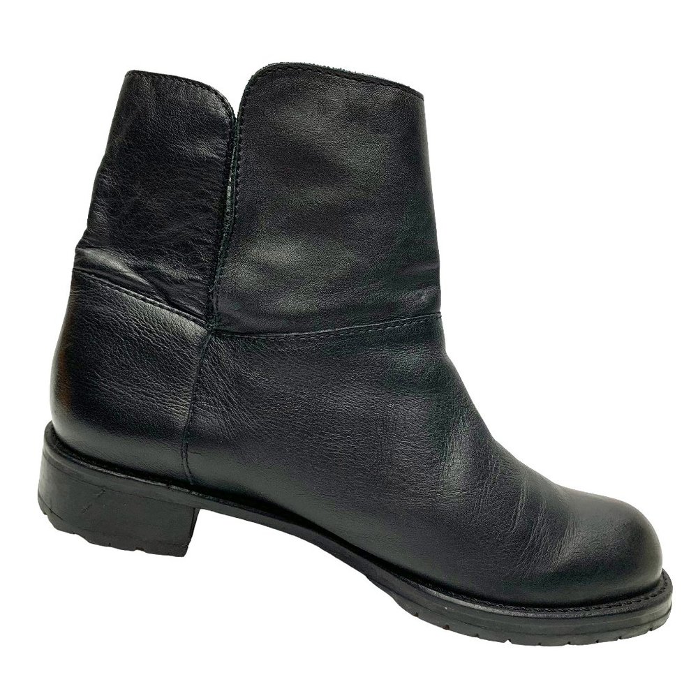 DKNY Donna Karan NY Black Leather Split Shaft Slip On Booties